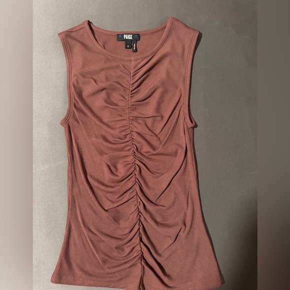 Paige Ruched Front Ribbed Tank Top - Picture 1 of 2